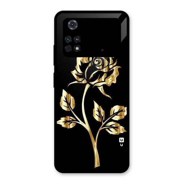 Gold Rose Glass Back Case for Poco M4 Pro 4G