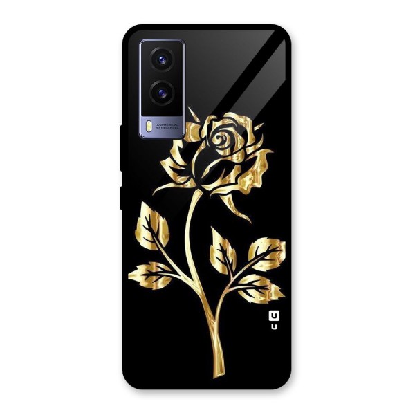 Gold Rose Glass Back Case for Vivo V21e 5G