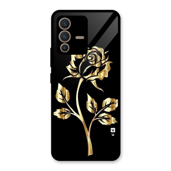 Gold Rose Glass Back Case for Vivo V23 5G