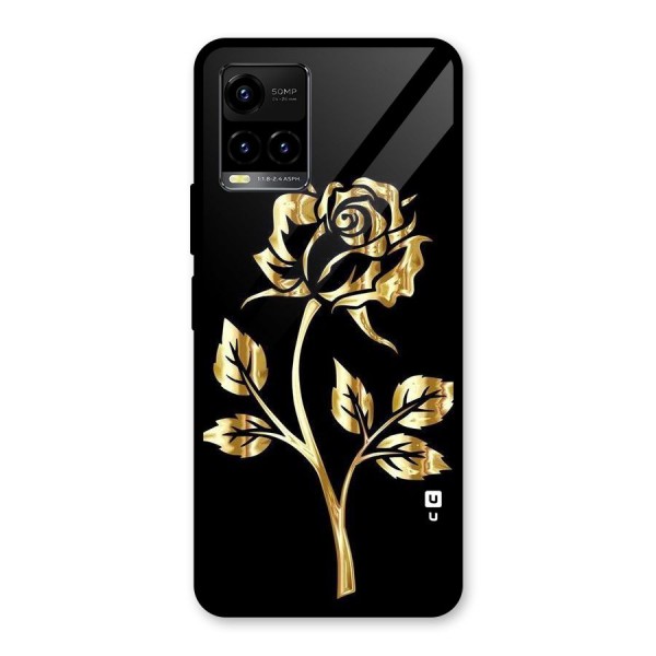 Gold Rose Glass Back Case for Vivo Y21 2021