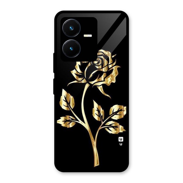 Gold Rose Glass Back Case for Vivo Y22