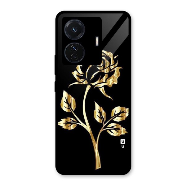 Gold Rose Glass Back Case for Vivo iQOO Z6 Pro