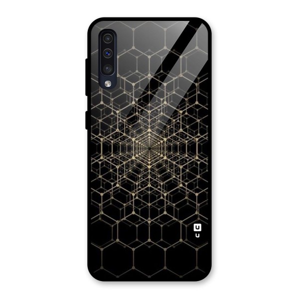 Gold Web Glass Back Case for Galaxy A50