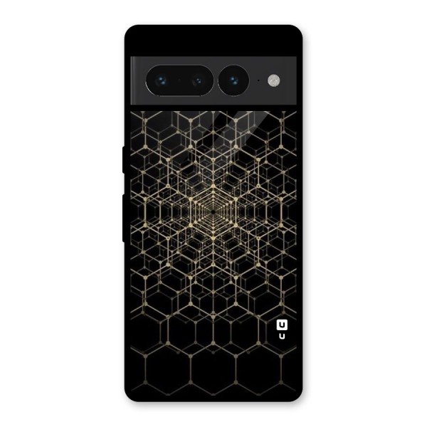 Gold Web Glass Back Case for Google Pixel 7 Pro