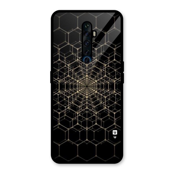 Gold Web Glass Back Case for Oppo Reno2 Z