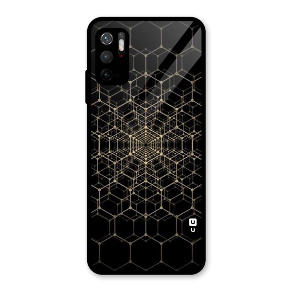 Gold Web Glass Back Case for Poco M3 Pro 5G