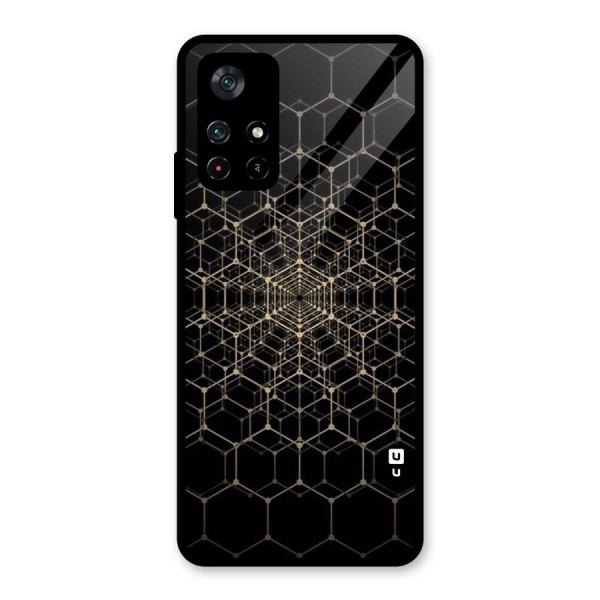 Gold Web Glass Back Case for Poco M4 Pro 5G