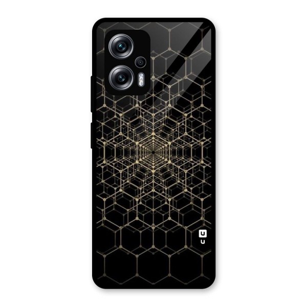 Gold Web Glass Back Case for Redmi K50i