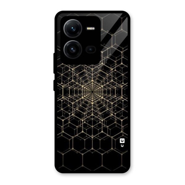 Gold Web Glass Back Case for Vivo V25