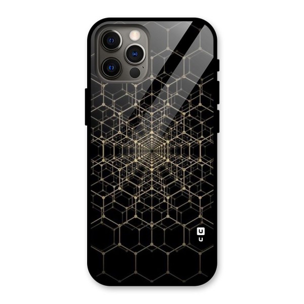 Gold Web Glass Back Case for iPhone 12 Pro