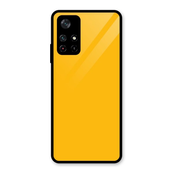 Gold Yellow Glass Back Case for Poco M4 Pro 5G