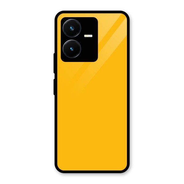 Gold Yellow Glass Back Case for Vivo Y22