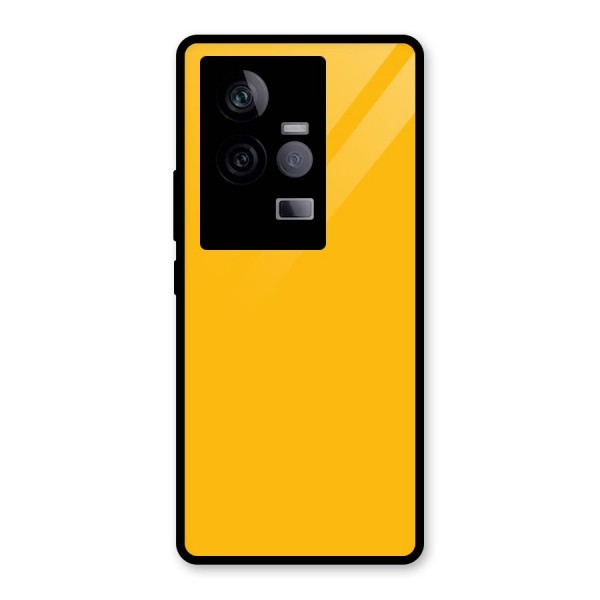 Gold Yellow Glass Back Case for Vivo iQOO 11 5G