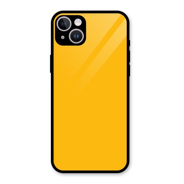 Gold Yellow Glass Back Case for iPhone 14 Plus