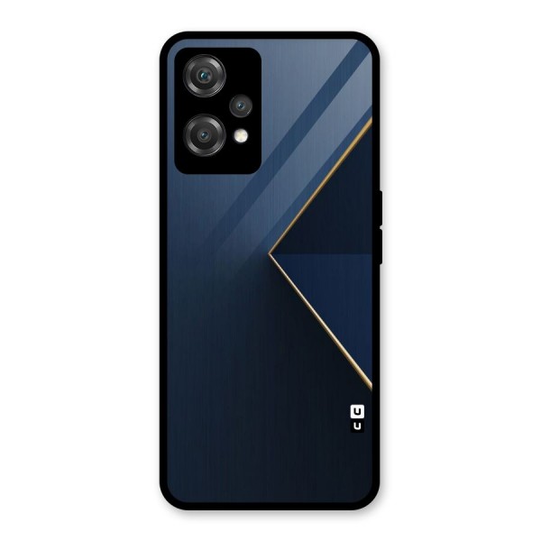 Golden Blue Triangle Glass Back Case for OnePlus Nord CE 2 Lite 5G