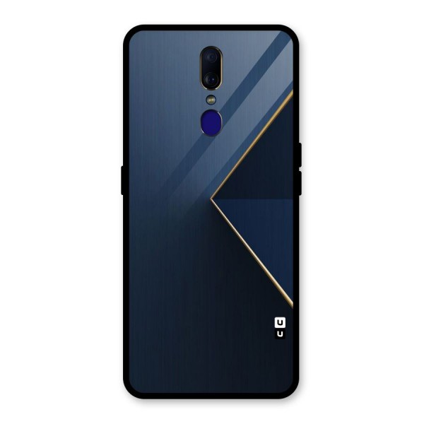 Golden Blue Triangle Glass Back Case for Oppo F11