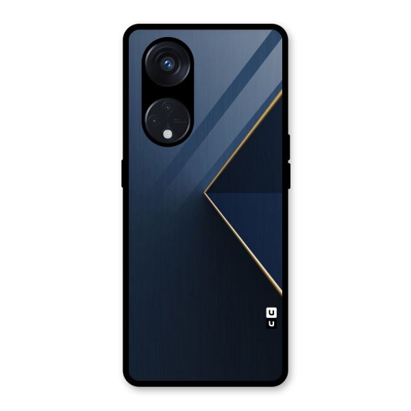 Golden Blue Triangle Glass Back Case for Reno8 T 5G