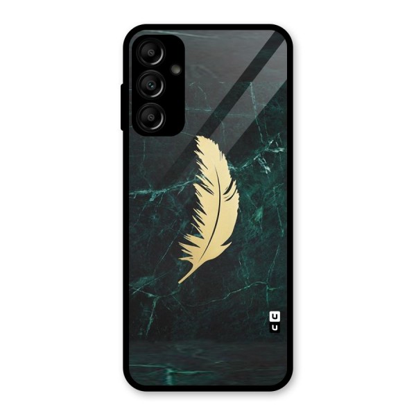 Golden Feather Glass Back Case for Galaxy A14 5G