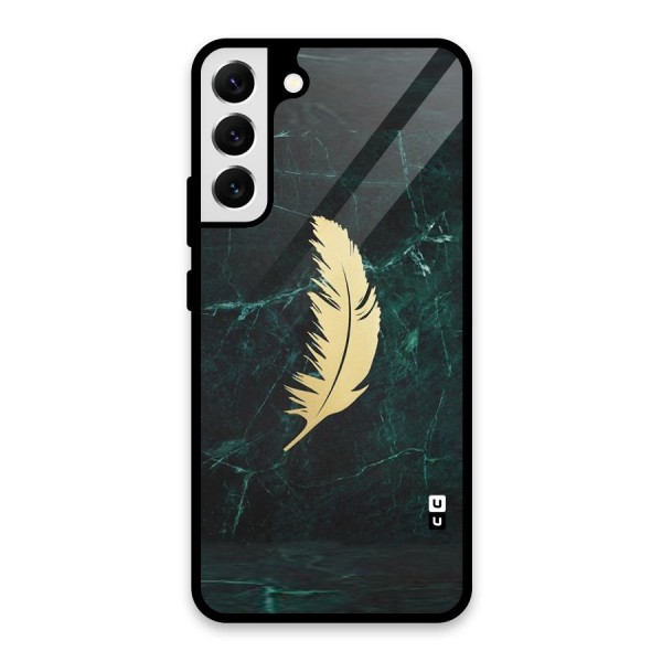 Golden Feather Glass Back Case for Galaxy S22 Plus 5G