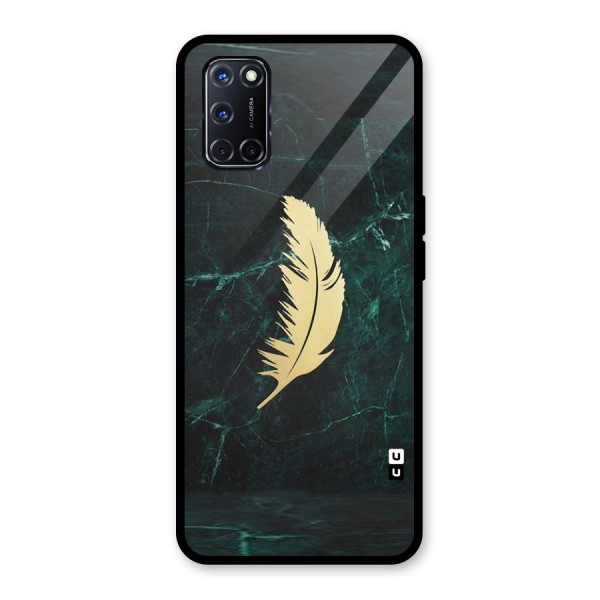 Golden Feather Glass Back Case for Oppo A52