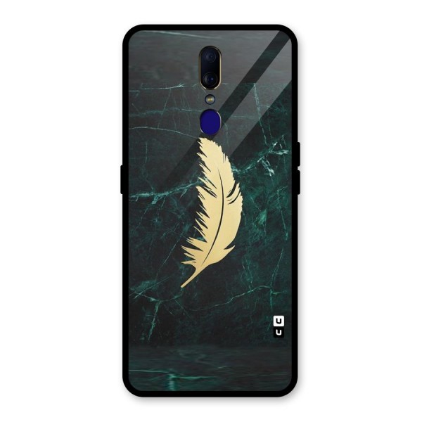 Golden Feather Glass Back Case for Oppo F11