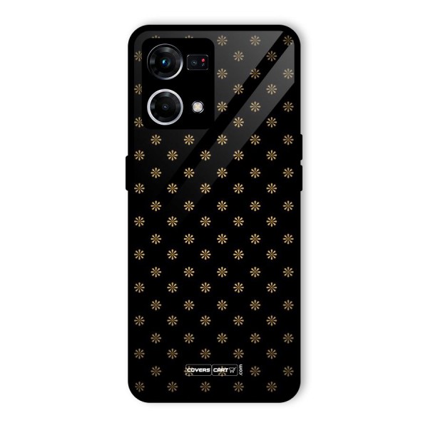 Golden Flowers Glass Back Case for Oppo F21s Pro 4G