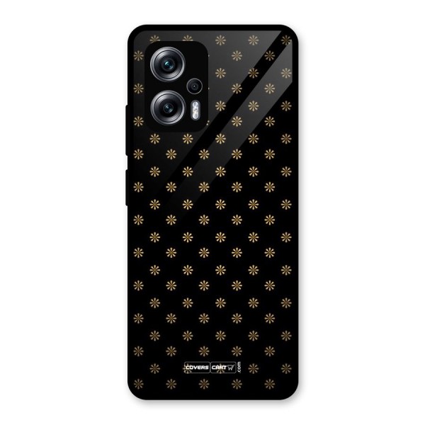 Golden Flowers Glass Back Case for Redmi K50i