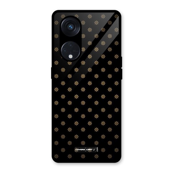 Golden Flowers Glass Back Case for Reno8 T 5G