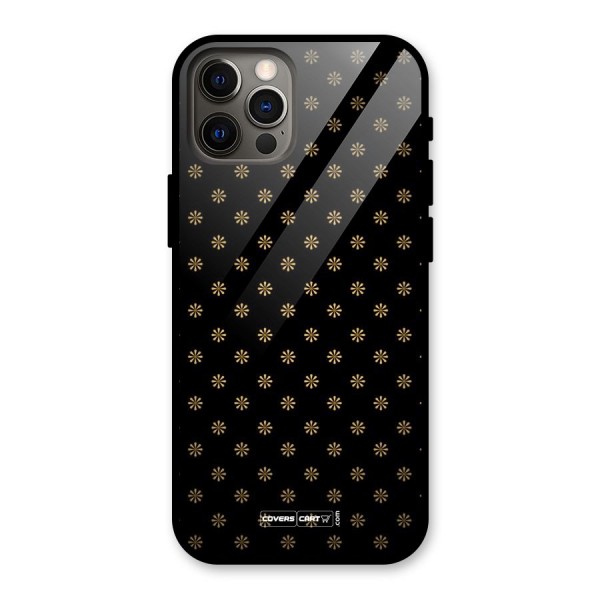 Golden Flowers Glass Back Case for iPhone 12 Pro