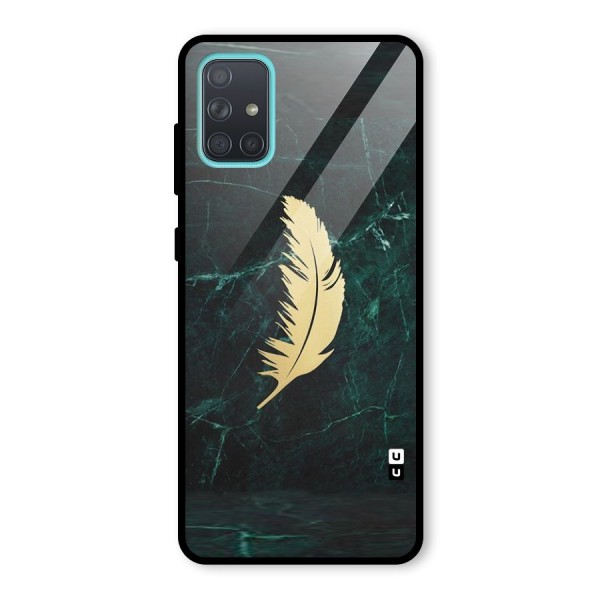 Golden Leaf Glass Back Case for Galaxy A71