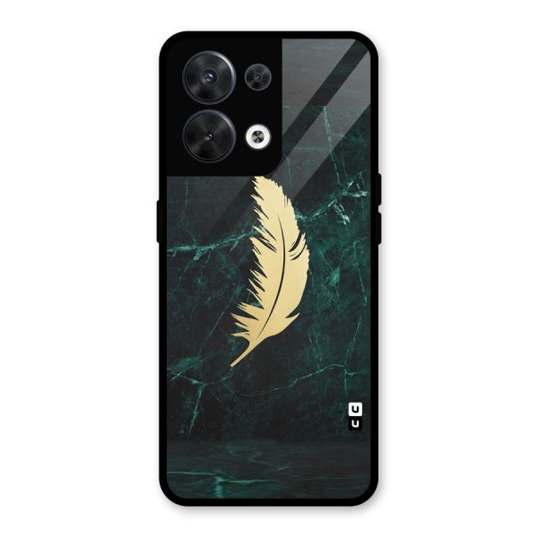 Golden Leaf Glass Back Case for Oppo Reno8 5G