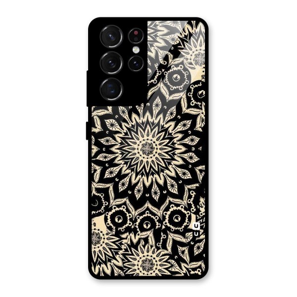 Golden Mandala Glass Back Case for Galaxy S21 Ultra 5G