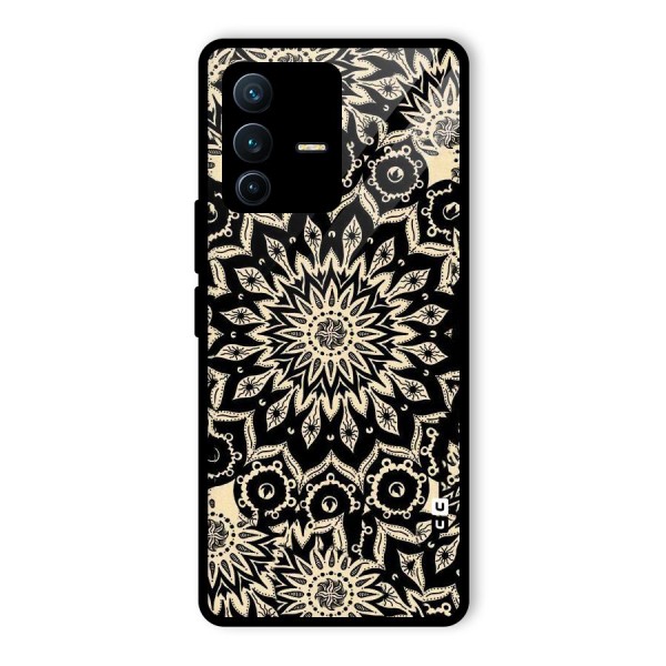 Golden Mandala Glass Back Case for Vivo V23 Pro