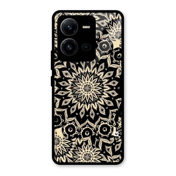 Golden Mandala Glass Back Case for Vivo V25