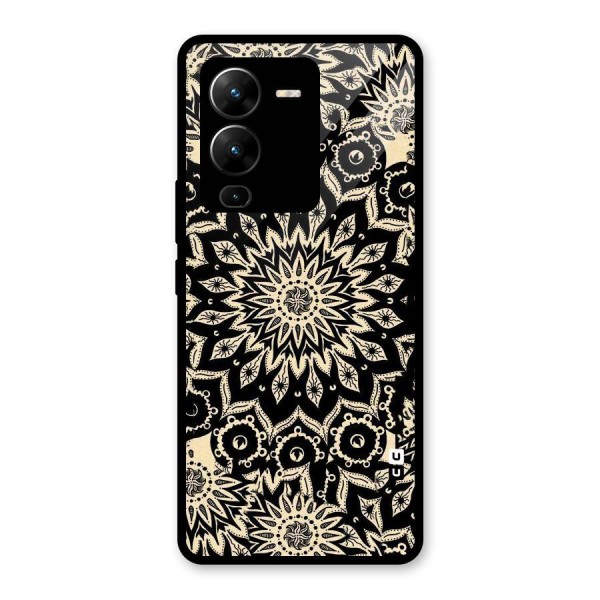 Golden Mandala Glass Back Case for Vivo V25 Pro