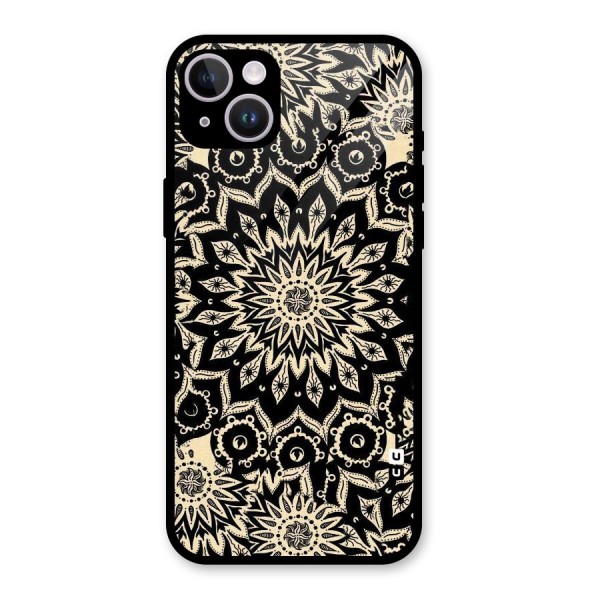 Golden Mandala Glass Back Case for iPhone 14 Plus