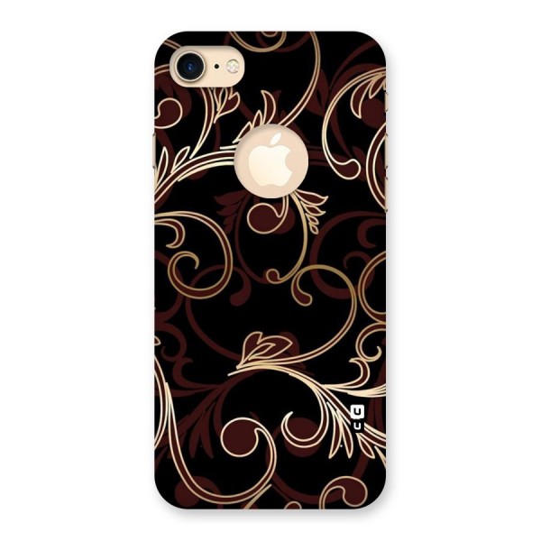 Golden Maroon Beauty Back Case for iPhone 8 Logo Cut