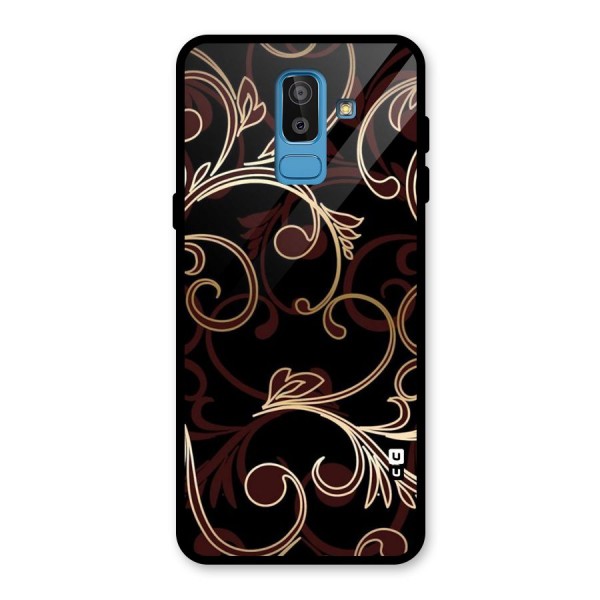 Golden Maroon Beauty Glass Back Case for Galaxy J8