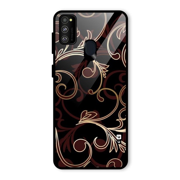 Golden Maroon Beauty Glass Back Case for Galaxy M21