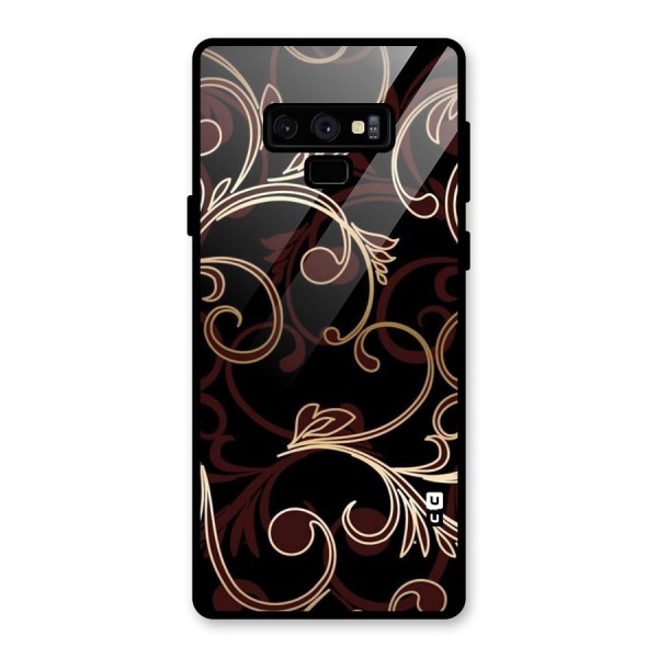 Golden Maroon Beauty Glass Back Case for Galaxy Note 9