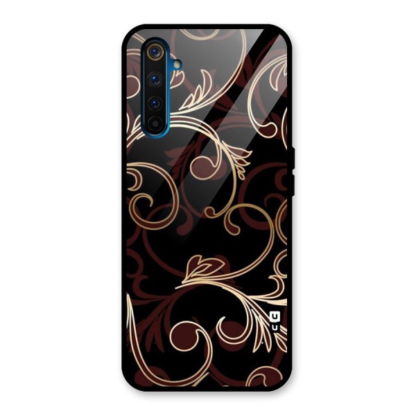 Golden Maroon Beauty Glass Back Case for Realme 6 Pro