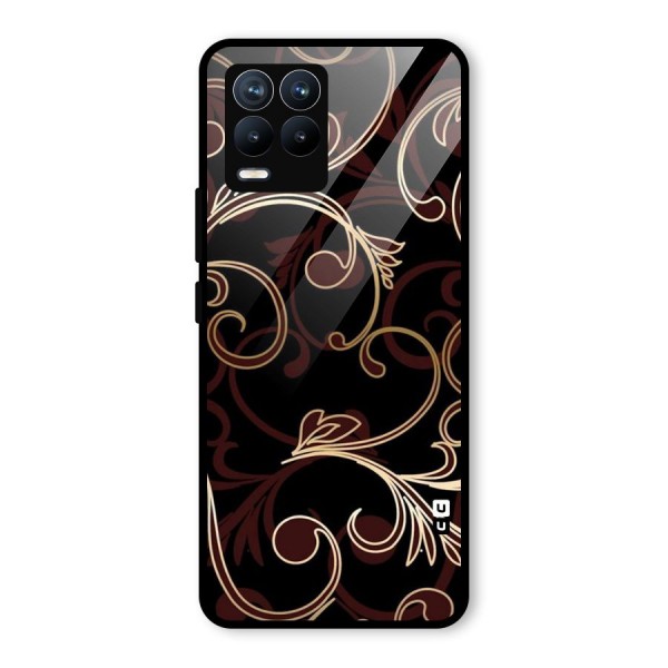 Golden Maroon Beauty Glass Back Case for Realme 8 Pro