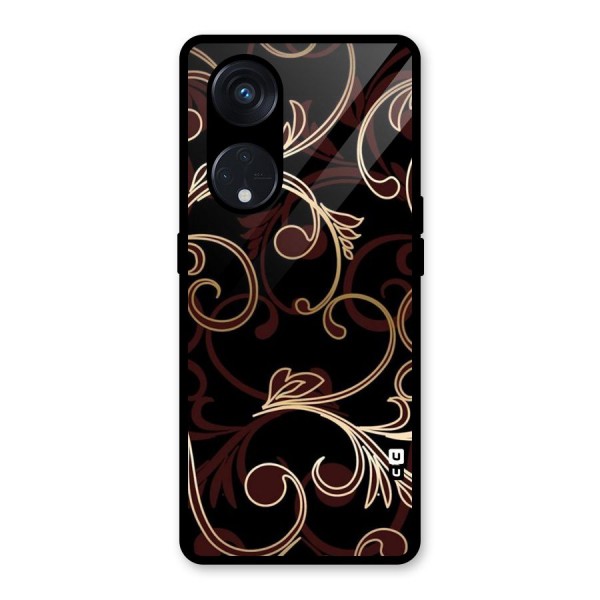 Golden Maroon Beauty Glass Back Case for Reno8 T 5G