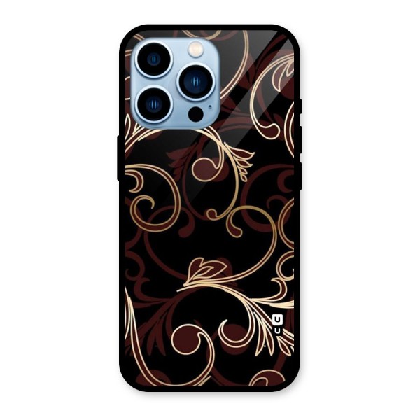 Golden Maroon Beauty Glass Back Case for iPhone 13 Pro