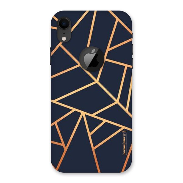 Golden Pattern Back Case for iPhone XR Logo Cut