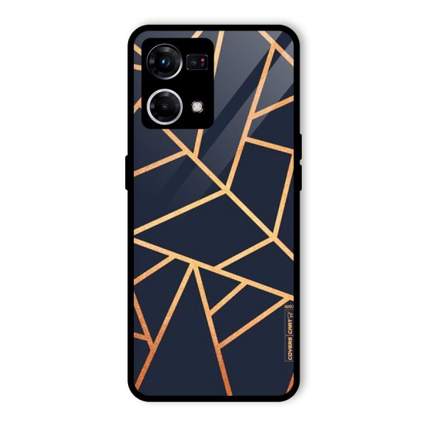 Golden Pattern Glass Back Case for Oppo F21s Pro 4G