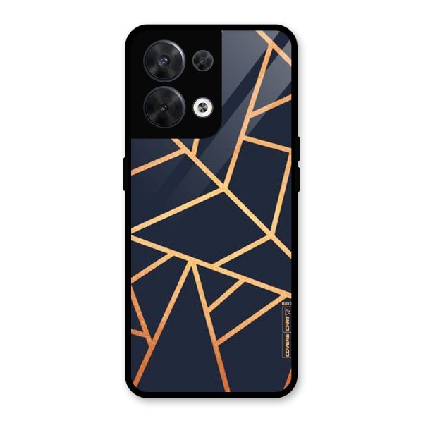 Golden Pattern Glass Back Case for Oppo Reno8 5G