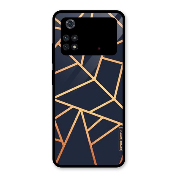 Golden Pattern Glass Back Case for Poco M4 Pro 4G