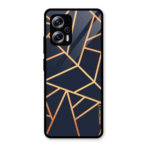 Golden Pattern Glass Back Case for Redmi K50i