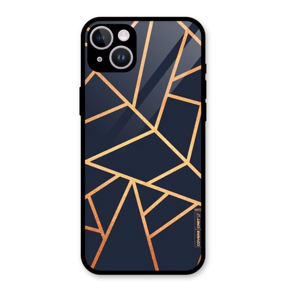 Golden Pattern Glass Back Case for iPhone 14 Plus